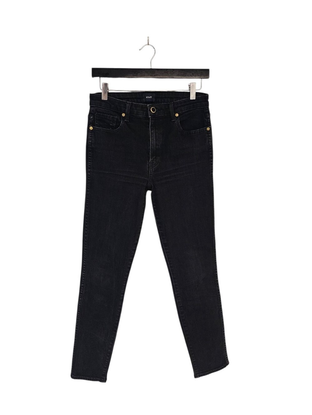 KHAITE Kassandra High Rise Black Skinny Jeans 29 Preowned